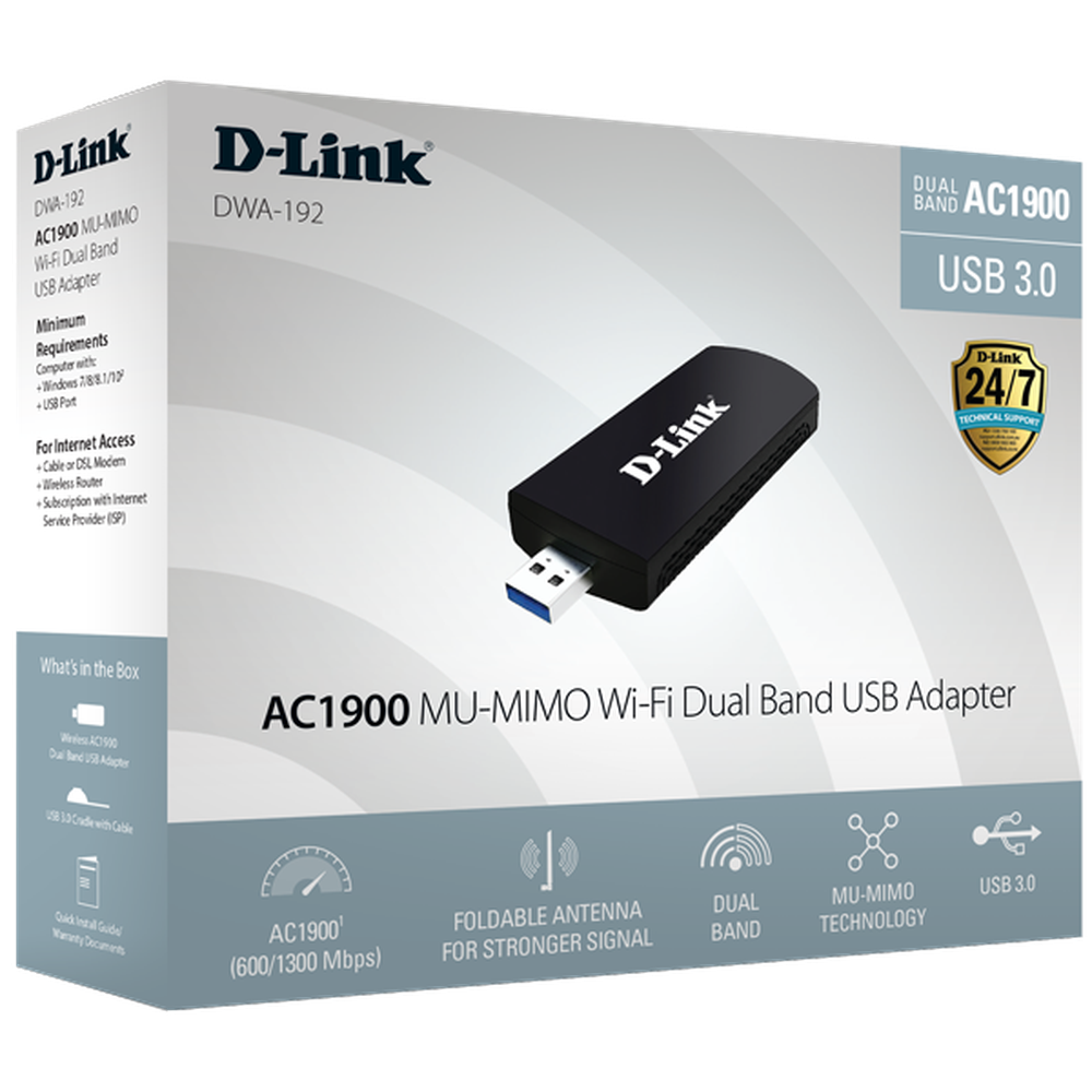 Dlink DWA-192/DSAU AC1900 MU-MIMO Wi-Fi Dual Band USB Adapter