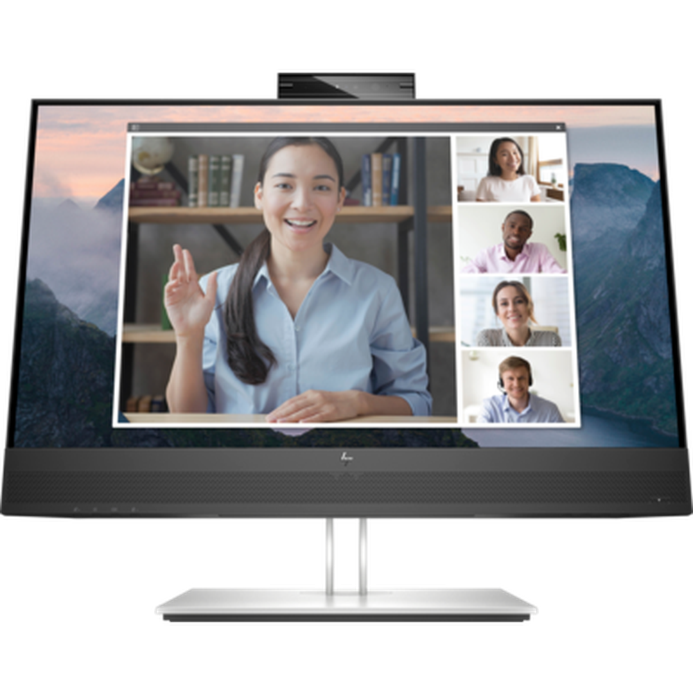 HP E24mv G4 23.8" FHD IPS EYE EASE 16:9 1920x1080 WEBCAM SPEAKERS VGA+DP+HDMI+USB Tilt Swivel Pivot Height 3 Yrs