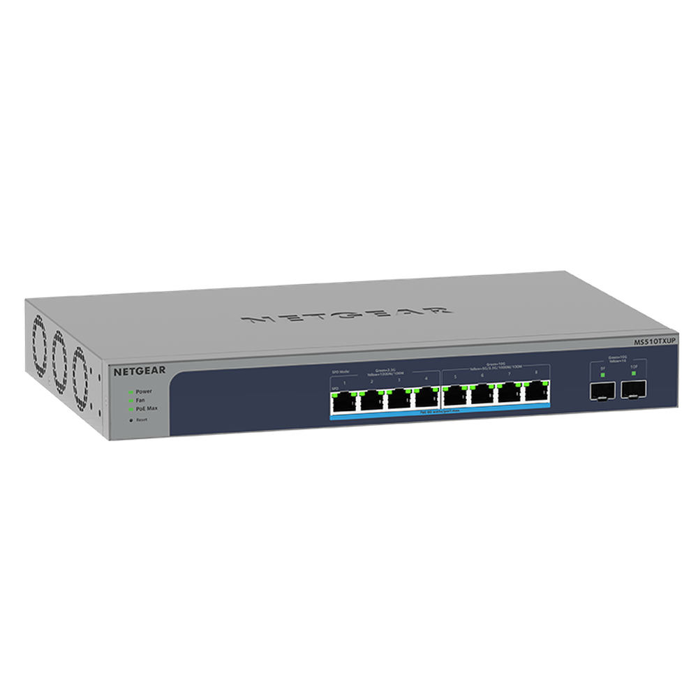 NETGEAR 8-Port Multi-Gigabit/10G Ethernet Ultra60 PoE++ Smart Managed Pro Switch with 2 SFP+ Ports (MS510TXUP)