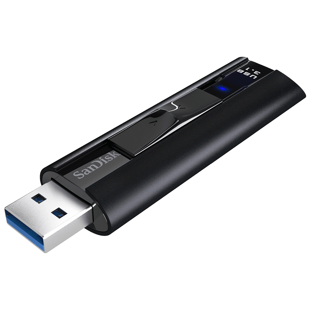 SanDisk Extreme Pro USB 3.1 Solid State Flash Drive CZ880 128GB USB3.0 Black Sophisticated durable Aluminum Metal Casing Lifetime Limited