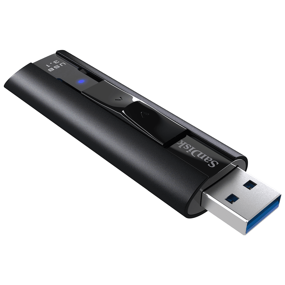 SanDisk Extreme Pro USB 3.1 Solid State Flash Drive CZ880 128GB USB3.0 Black Sophisticated durable Aluminum Metal Casing Lifetime Limited
