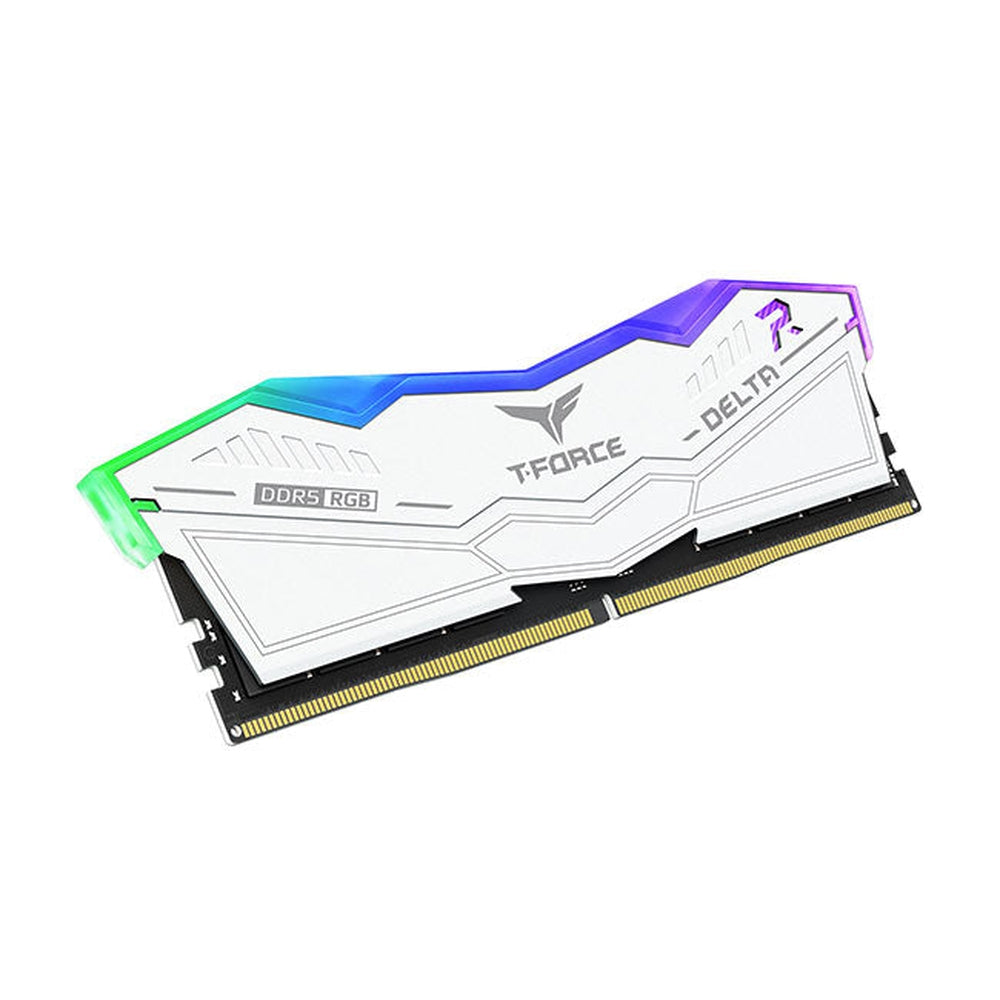 TEAMGROUP DELTA RGB 32GB (2X16GB) DDR5 PC5-49600C38 6200MHZ DUAL CHANNEL KIT - WHITE