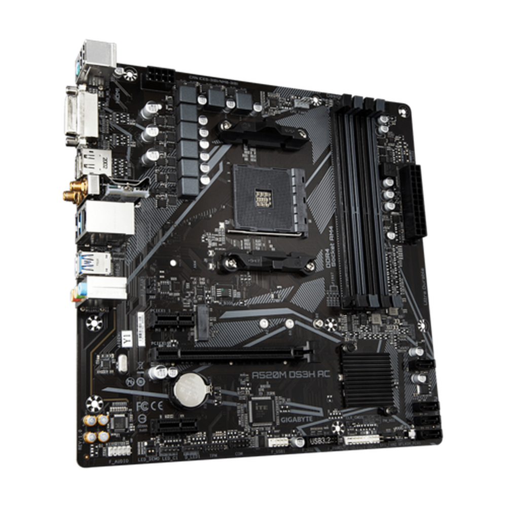 Gigabyte AMD A520 MB wPure Digital VRM Sol HQAudio GIGABYTE GamingLANPCIe 3.0 x4 M.2Intel DualBand 802.11acWIFIRGB FUSION 2.0Smart Fan 5Q-Flash Plus