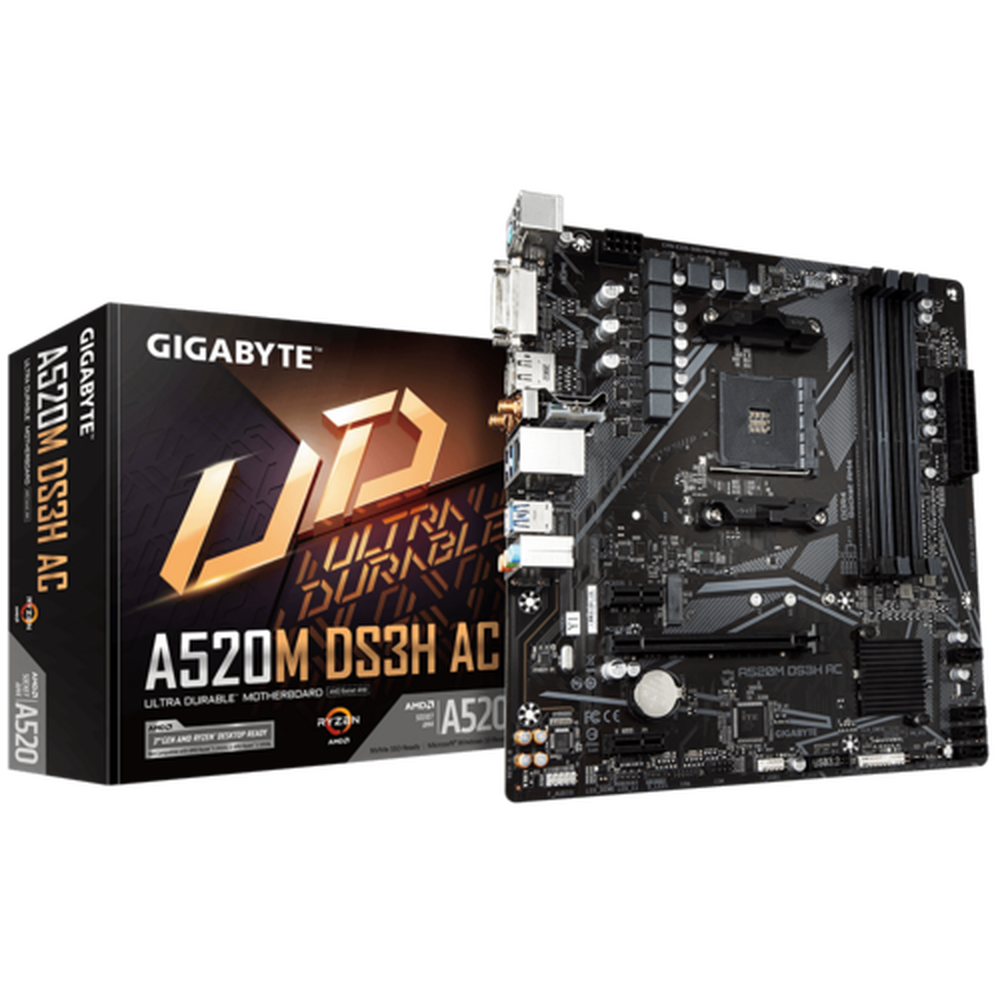 Gigabyte AMD A520 MB wPure Digital VRM Sol HQAudio GIGABYTE GamingLANPCIe 3.0 x4 M.2Intel DualBand 802.11acWIFIRGB FUSION 2.0Smart Fan 5Q-Flash Plus