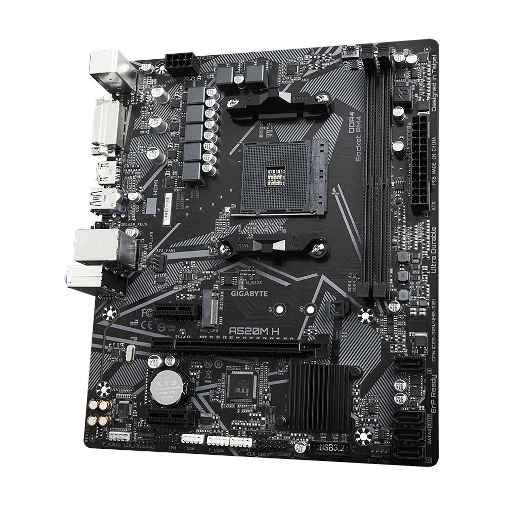 Gigabyte AMD A520 Ultra Durable MB w Pure Digital VRM Solution GIGABYTE Gaming LAN with Bandwidth Management PCIe 3.0 x4 M.2 RGB FUSION 2.0