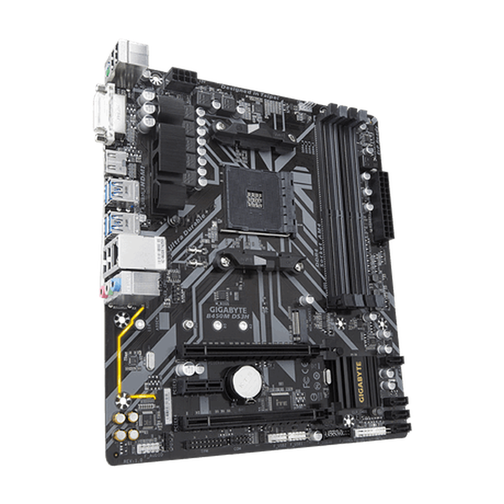 Gigabyte AMD B450 ULTRA DURABLE AM4 4xDDR4 1xDVI 1xHDMI 1xRJ45 3xPCI-E mATX 1xM.2 4xSATA