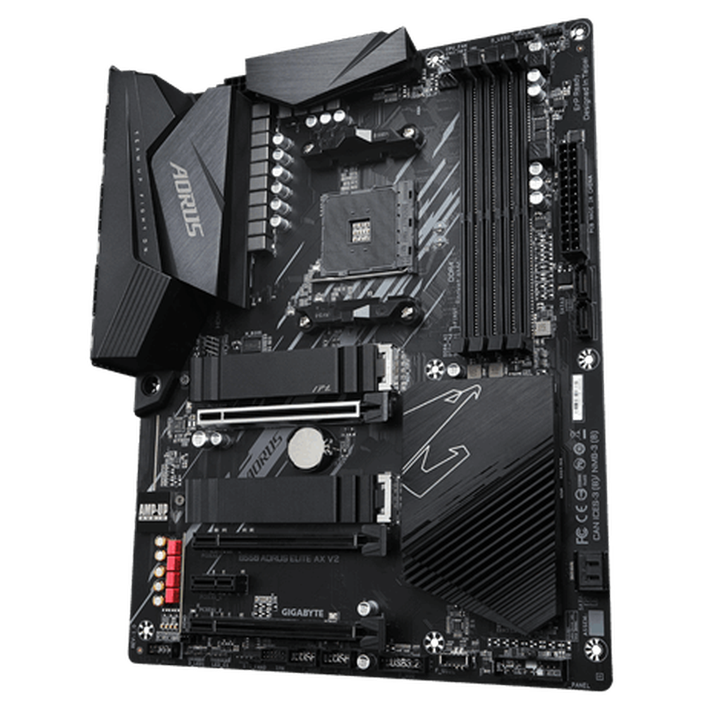 Gigabyte AMD B550 AORUS MB 12+2 Phases Digital Twin Power Design Enlarged Surface Heatsinks Dual PCIe 4.0/3.0 x4 M.2 with Dual Thermal Guards Intel WiFi 6 8