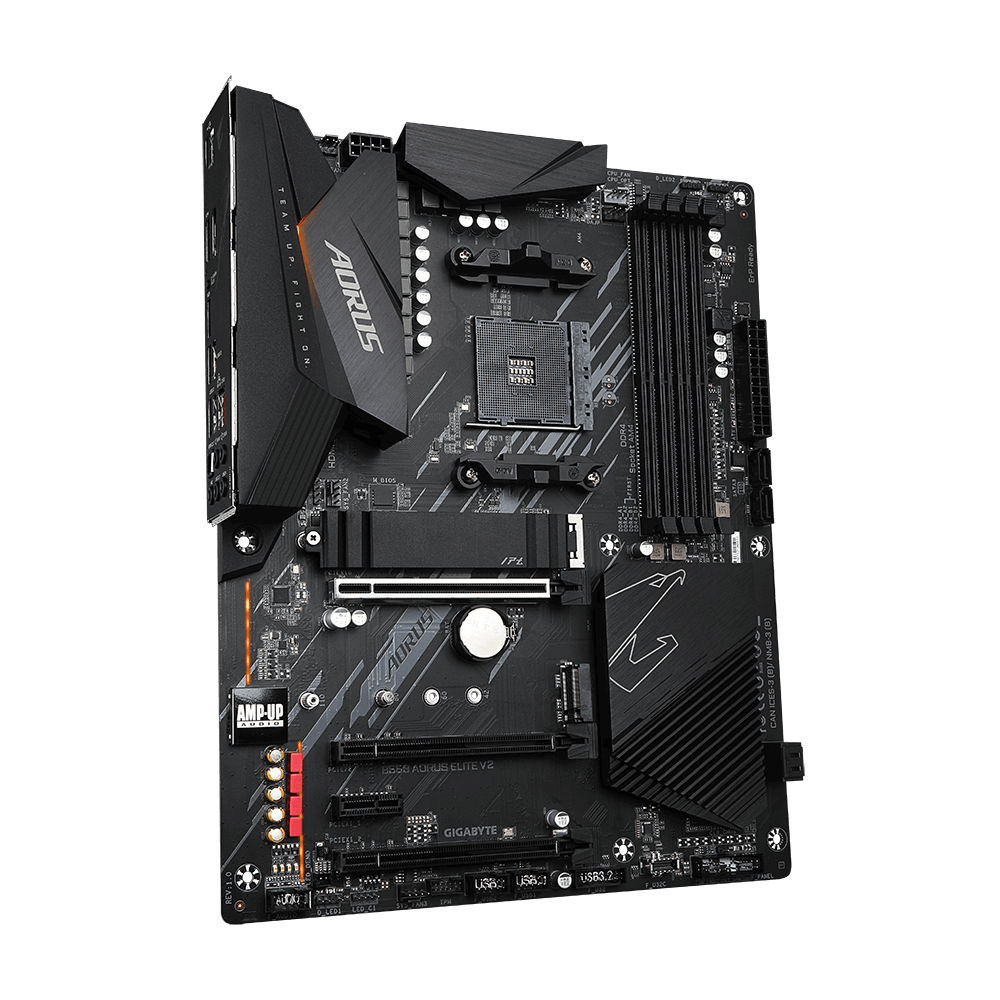 Gigabyte AMD B550 AORUS MB wTrue 12+2 Phases Digital VRM Enlarged Surface Heatsinks PCIe 4.0 x16 Slot Dual PCIe 4.0/3.0 x4 M.2 wOne Thermal