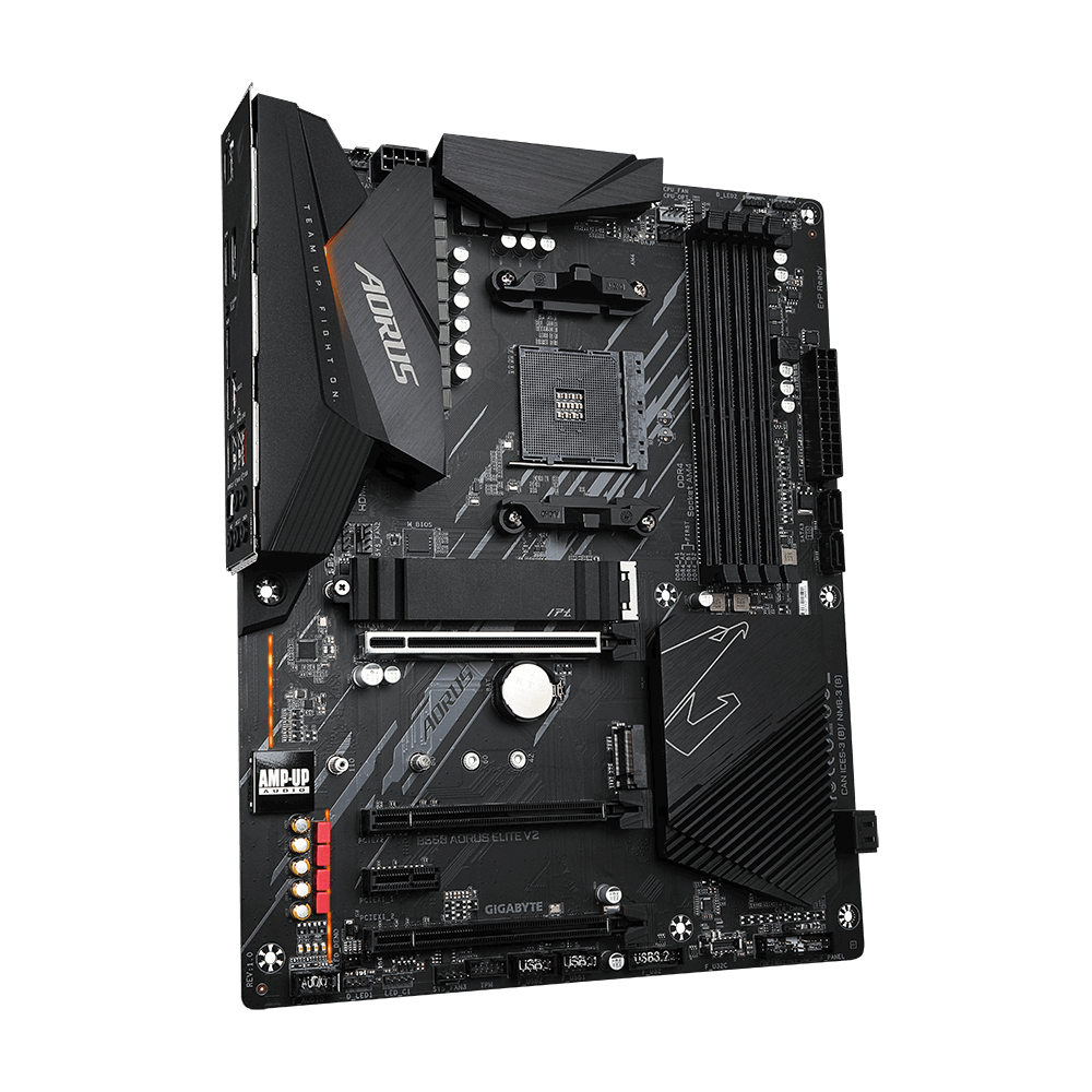 Gigabyte AMD B550 AORUS MB wTrue 12+2 Phases Digital VRM Enlarged Surface Heatsinks PCIe 4.0 x16 Slot Dual PCIe 4.0/3.0 x4 M.2 wOne Thermal