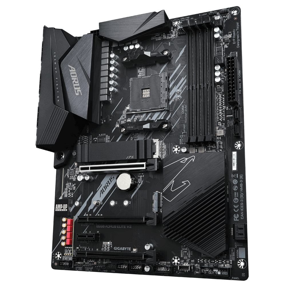 Gigabyte AMD B550 AORUS MB wTrue 12+2 Phases Digital VRM Enlarged Surface Heatsinks PCIe 4.0 x16 Slot Dual PCIe 4.0/3.0 x4 M.2 wOne Thermal