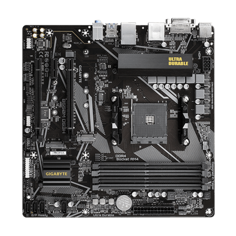 Gigabyte AMD B550 Ultra Durable MBw/Pure DigitalVRM SolutionPCIe 4.0 x16 SlotDual PCIe 4.0/3.0 M.2CnnctrsGIGABYTE8118GmngLAN Smart Fan 5 w/FANSTOP