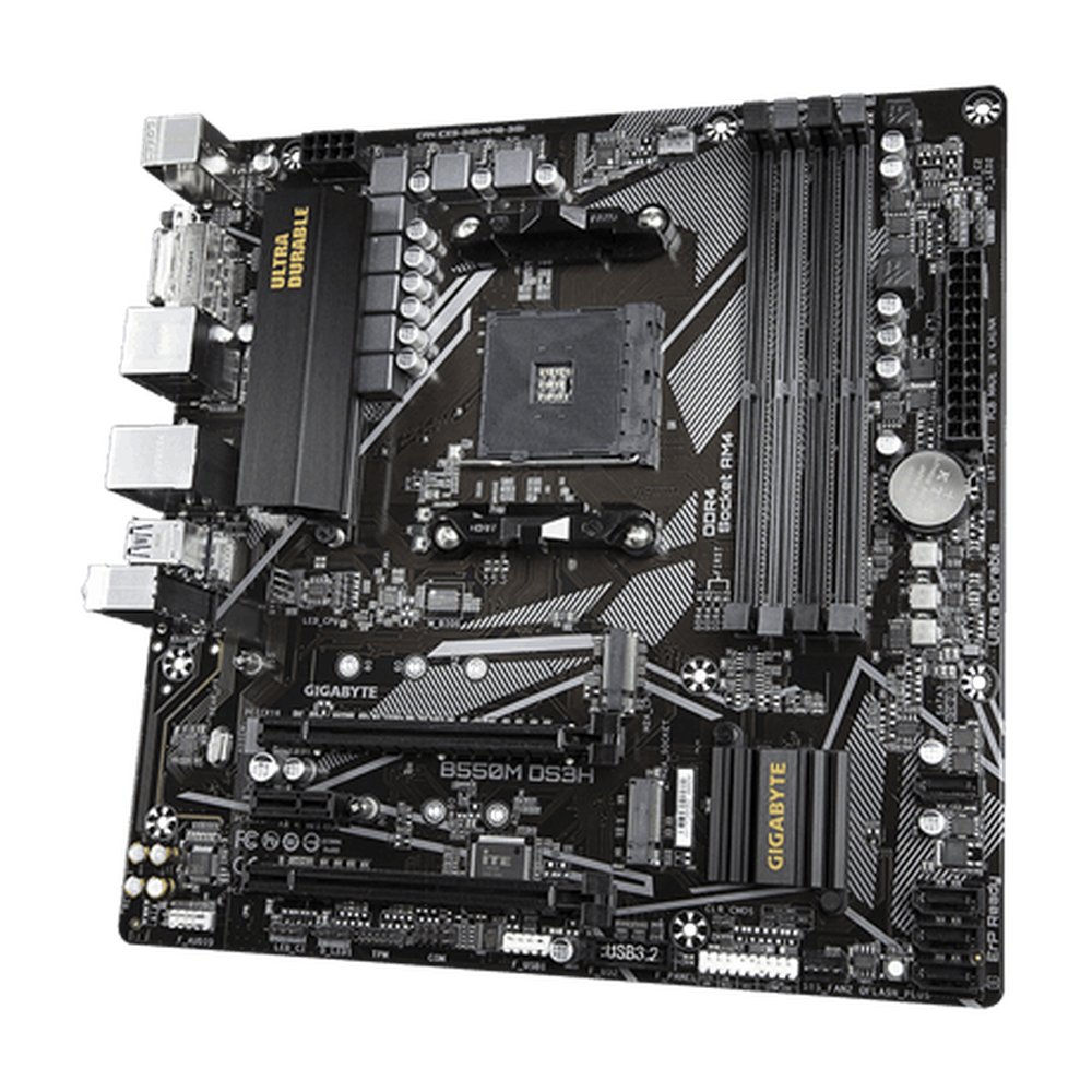Gigabyte AMD B550 Ultra Durable MBw/Pure DigitalVRM SolutionPCIe 4.0 x16 SlotDual PCIe 4.0/3.0 M.2CnnctrsGIGABYTE8118GmngLAN Smart Fan 5 w/FANSTOP