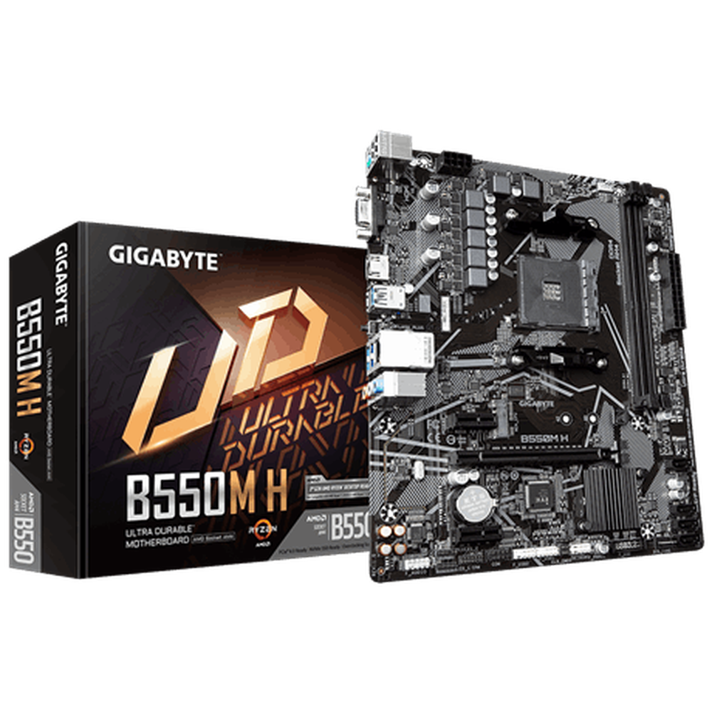 Gigabyte AMD B550 Ultra Durable MB w/Pure Digital VRM Solution GIGABYTE Gaming LAN with Bandwidth Management PCIe 4.0/3.0 x4 M.2 RGB FUSION 2.0