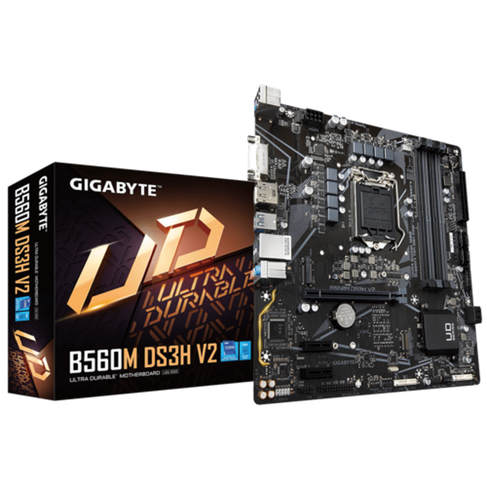 Gigabyte Intel B560 Ultra Durable MB wBDirect 6+2 Phses Dgtl VRMPCIe 4.0 Dsgn PCIe 4.0 M.2 GIGABYTE 8118 Gmng LAN 8-ch HD Audio w Caps USB TYPE-CRGB FUSI