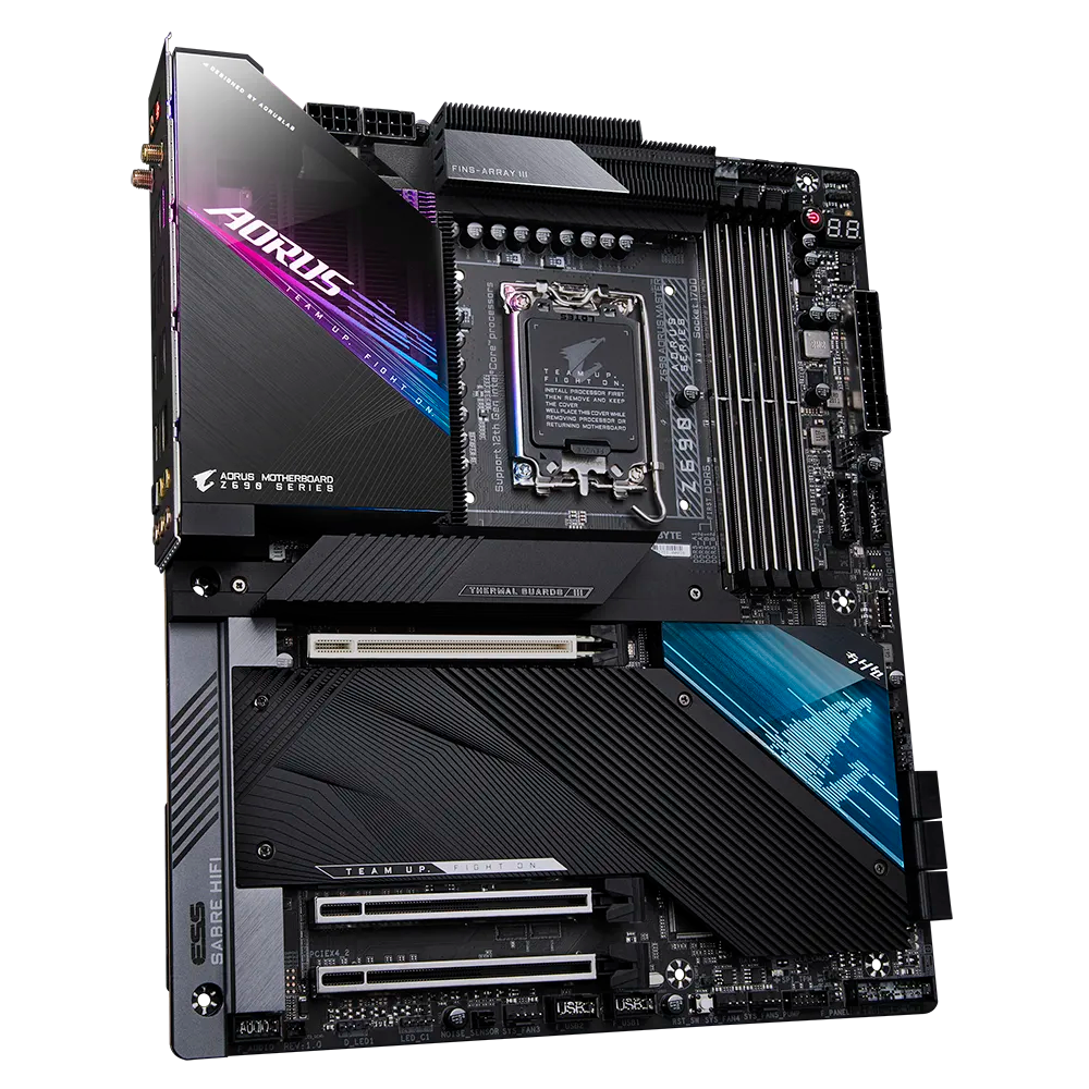 Gigabyte Intel Z690 AORUS MB w Direct 19+1+2 Phases Digital VRM Design DDR5 XTREME MEMORY Design Fins-Array III HSinkTouch Heatpipe II M.2 Thermal Guard II