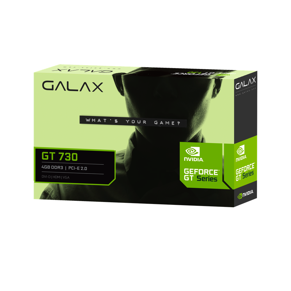 Galaxy NVIDIA GT 730 PCI-E 4GB DDR3 64BIT W/HDMI/VGA/DVI-D/Cooling Fan