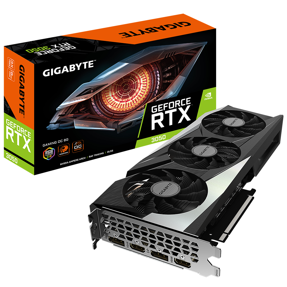 NVIDIA GeForce RTX 3050/REV 1.0 PCI-E 4.0 x8/8 GB GDDR6/128 bit DP*2/HDMI*2