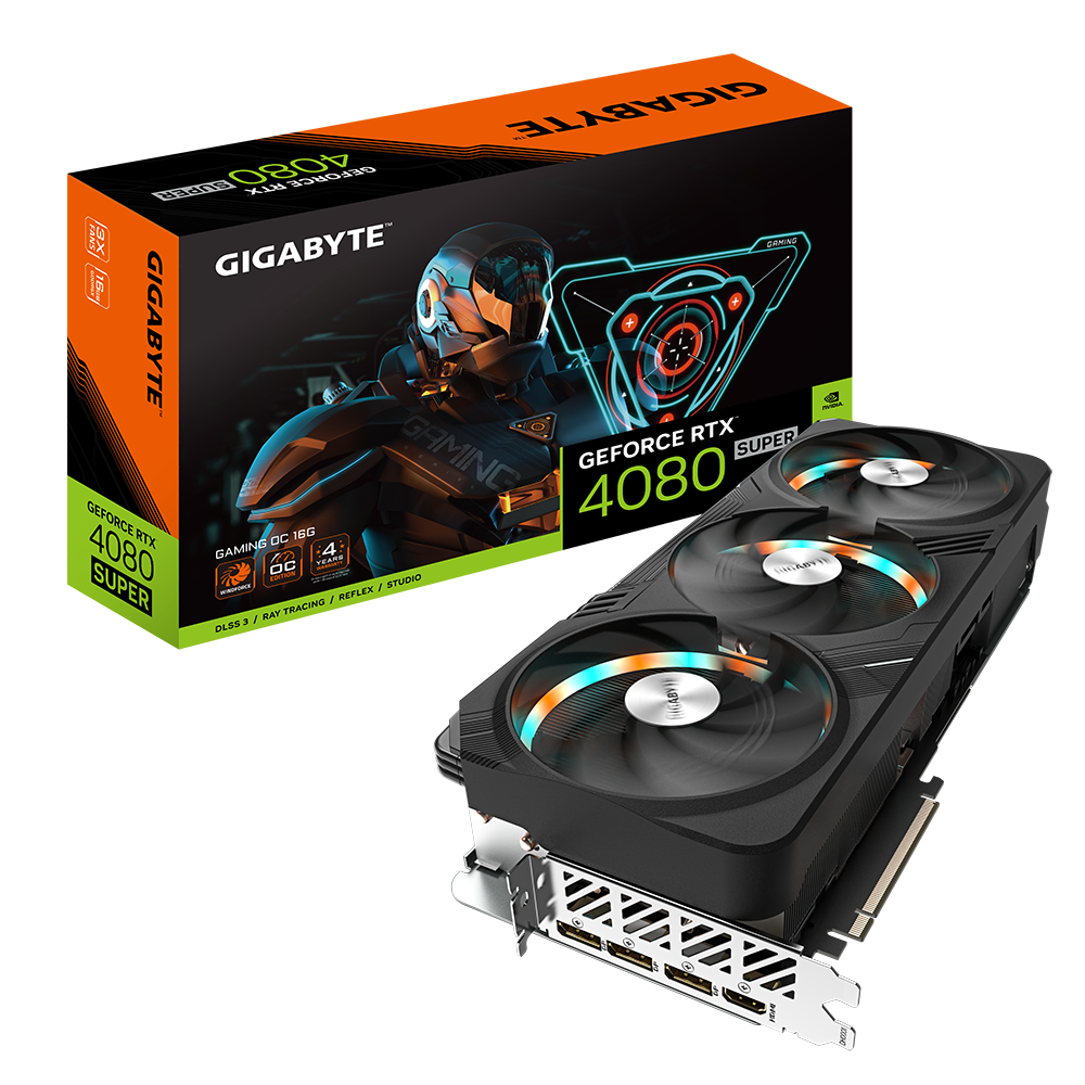 Gigabyte Nvidia GeForce RTX 4080 SUPER GAMING OC 16G GDDR6X 256 bit/2595MHz/PCI-E 4.0/Max Res 7680x4320/3x DP 1.4a & 1x HDMI 2.1a