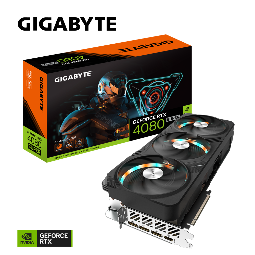 Gigabyte Nvidia GeForce RTX 4080 SUPER GAMING OC 16G GDDR6X 256 bit/2595MHz/PCI-E 4.0/Max Res 7680x4320/3x DP 1.4a & 1x HDMI 2.1a