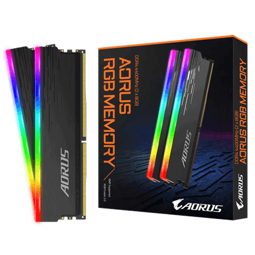 Gigabyte AORUS RGB Memory 4400MHz 16GB Memory Kit Supports AORUS RGB Fusion 2.0 Selected High Quality Memory ICs INTEL Z490 and AMD X570 Certificated.