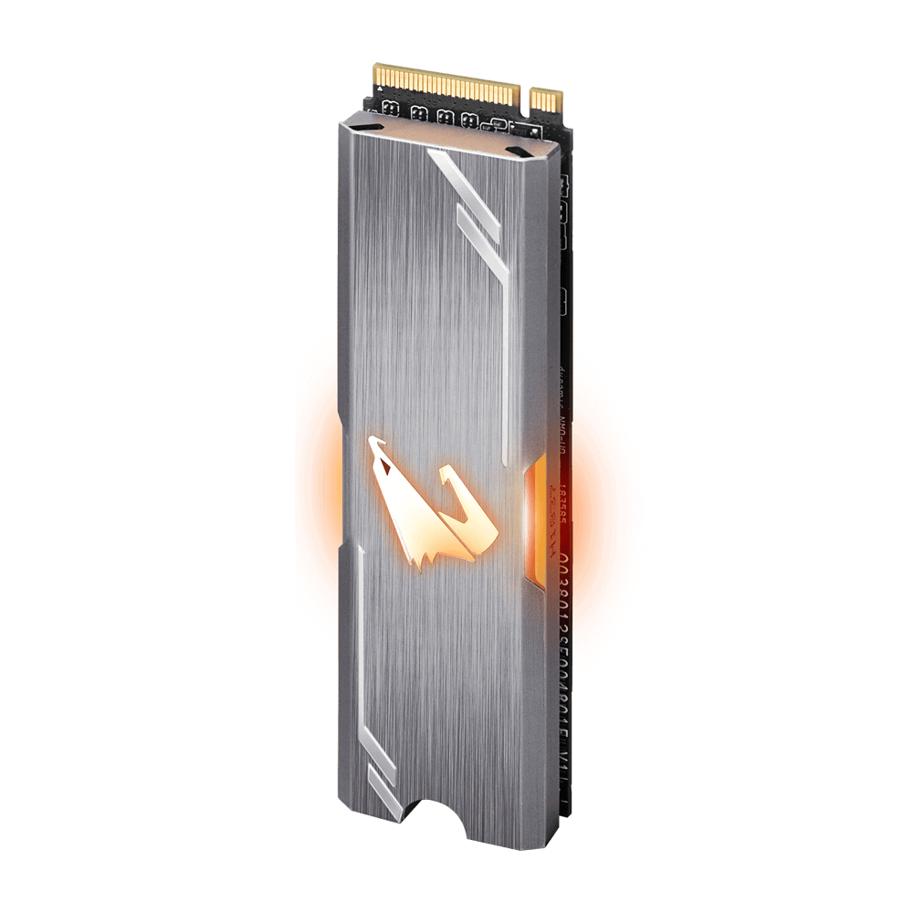Gigabyte AORUS RGB TLC SSD M.2(2280) NVMe PCIE 3x4 256GBRead:3100MB/s(180k IOPs)Write:1050MB/s(240k IOPs)512MB DDR4 Cache5.1W5 Years Limited