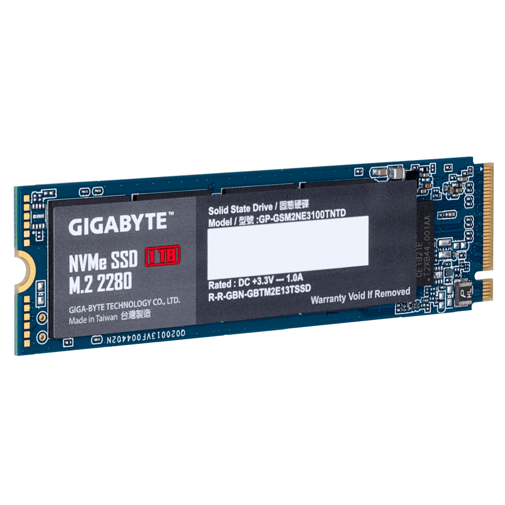 Gigabyte SSD M.2(2280) NVMe PCIE 3x4 1TB Read:2500MB/s(295k IOPs)Write:2100MB/s(430k IOPs) 3.5W 5 Years Limited