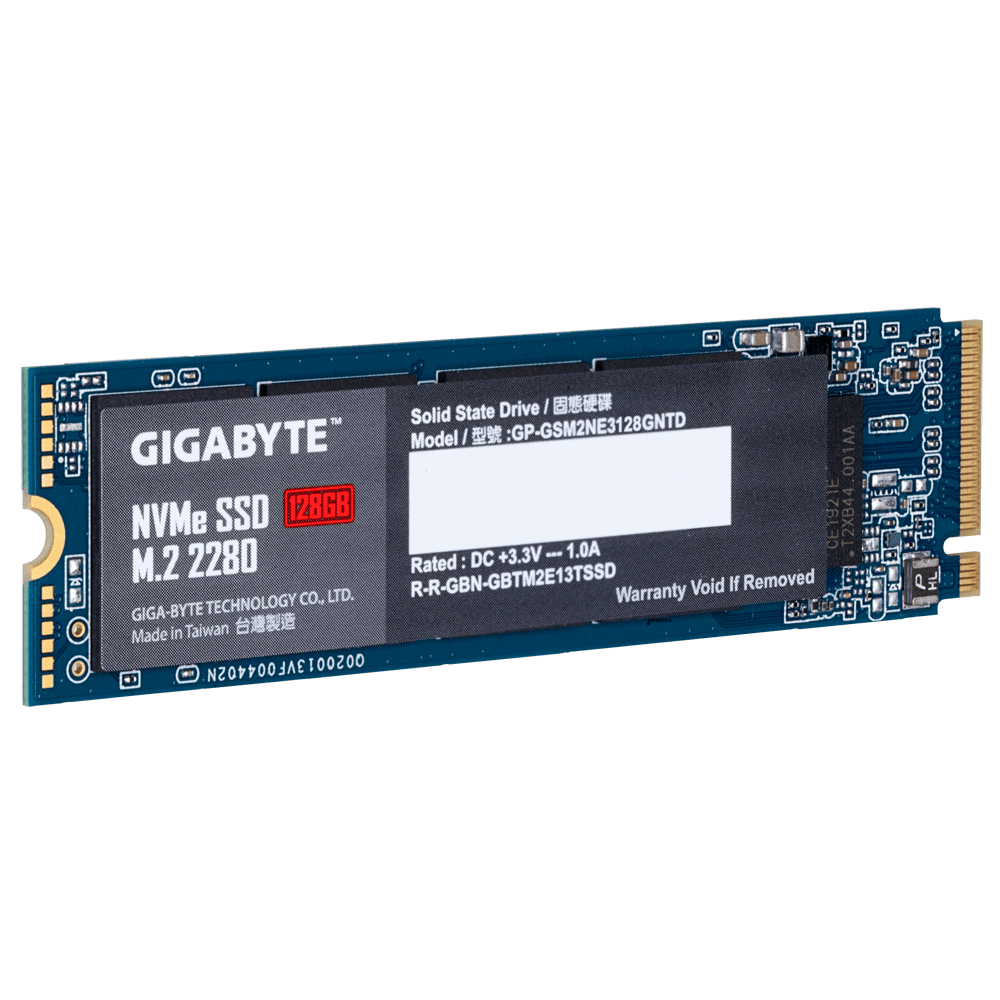 Gigabyte SSD M.2(2280) NVMe PCIE 3x4 128GB Read:1550MB/s(100k IOPs)Write:550MB/s(130k IOPs) 2.2W 5 Years Limited
