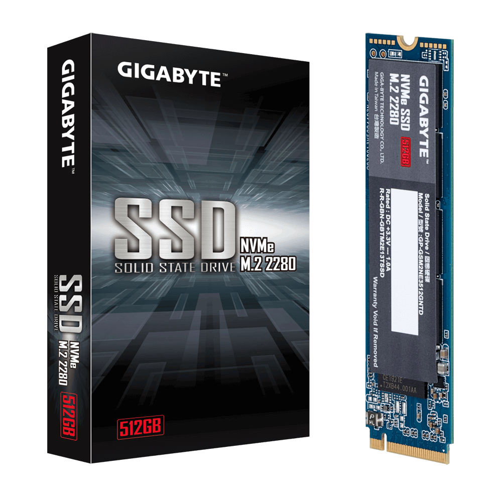 Gigabyte SSD M.2(2280) NVMe PCIE 3x4 512GB Read:1700MB/s(270k IOPs)Write:1550MB/s(340k IOPs) 3.3W 5 Years Limited