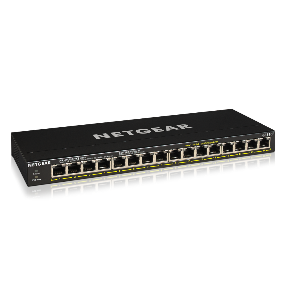 NETGEAR SOHO 16-port PoE+ Gigabit Unmanaged Switch (115W PoE Budget)
