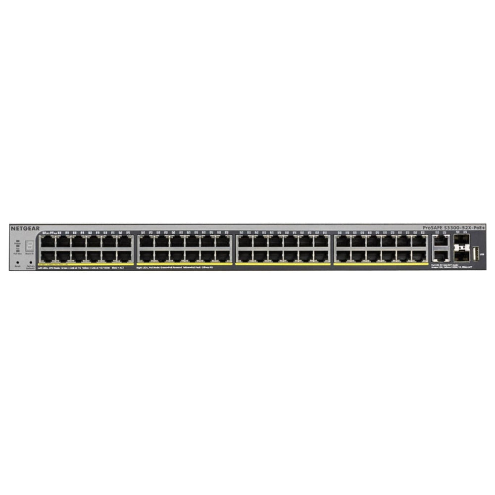 NETGEAR S3300-28X-PoE+ - ProSAFE 24-port PoE+ Gigabit Stackable Smart Switch 4x10G ports (2x RJ45 + 2x SFP+)