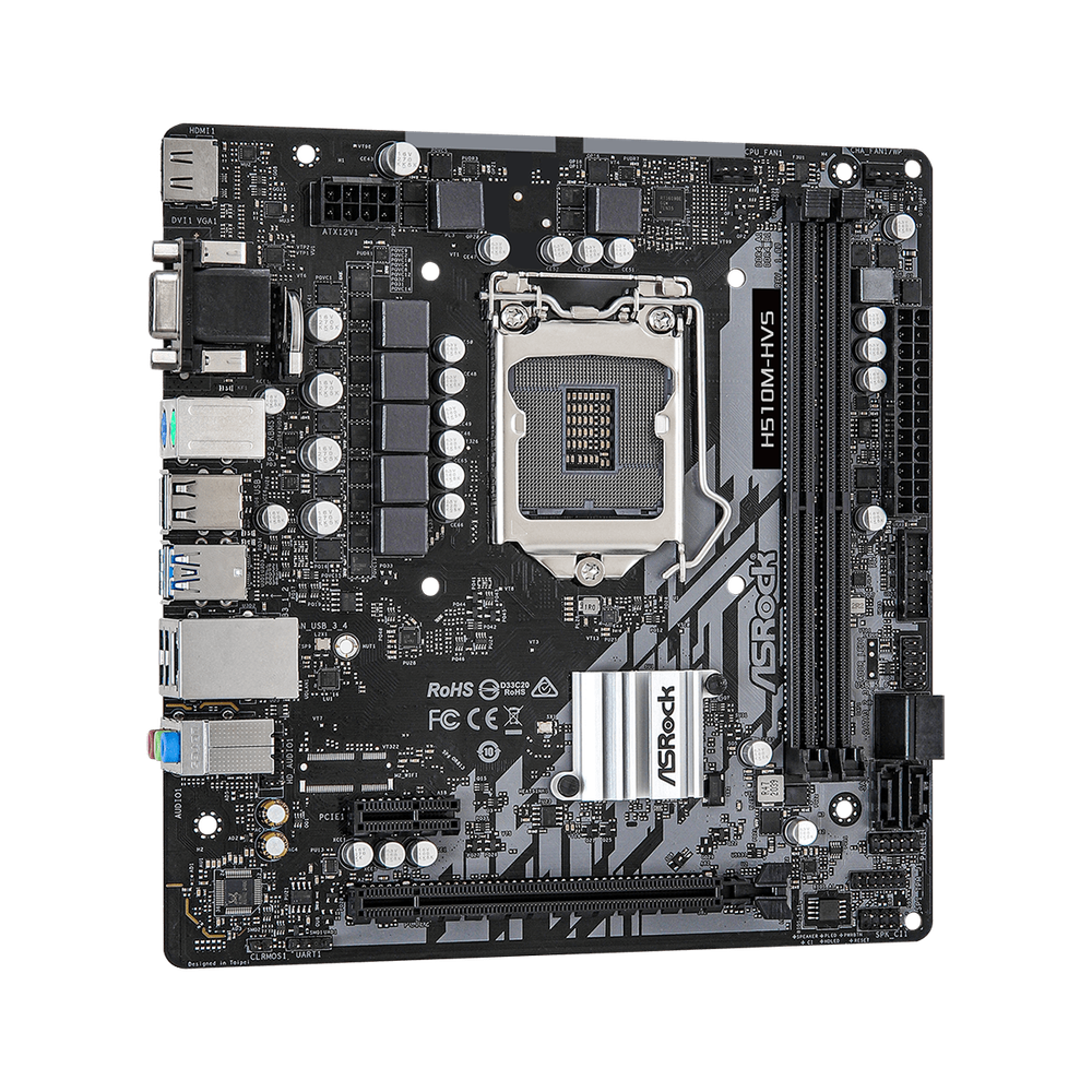 ASRock 10th Gen Intel Core Processors and 11th Gen Intel Core Intel H510 2 x DDR4 DIMM Slots 4 x SATA3 6.0 Gb/s