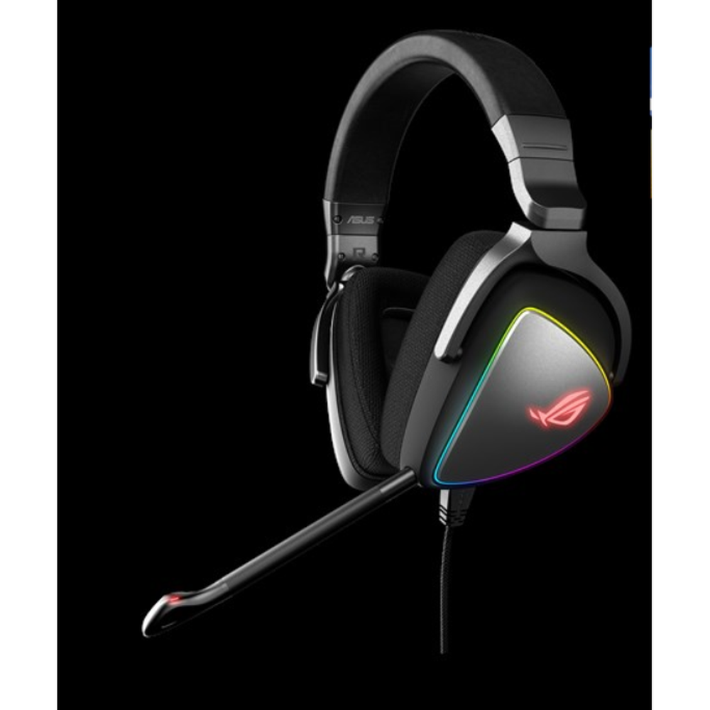 ASUS DELTA RGB gaming headset with Hi-Res ESS Quad-DAC circular RGB lighting effect and USB-C connector