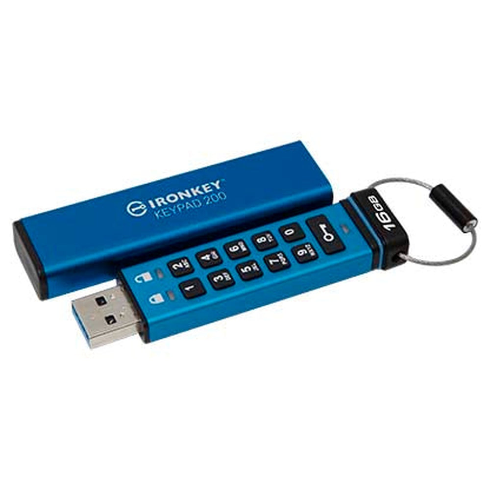 Kingston 16GB IronKey Keypad 200 FIPS 140-3 Lvl 3 (Pending) AES-256 Encrypted