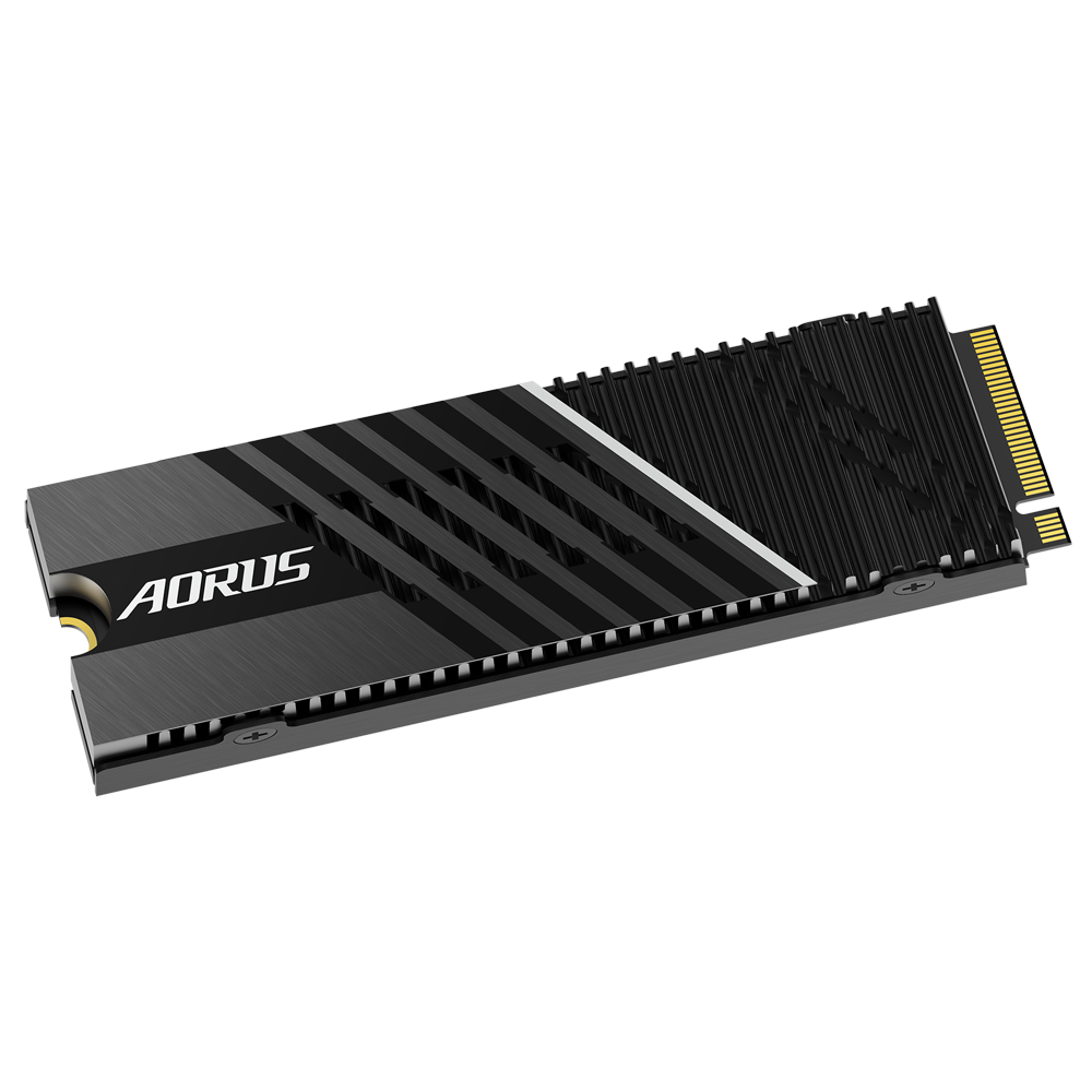 Gigabyte AORUS Gen4 7000s SSD 1TBPCIe 4.0x4 NVMe 1.4 DDR4 DRAM 8 CH w32 CEs Phison 4th Gen LDPC & RAID ECCAES-256 Encryption Thermal Throttle Protec