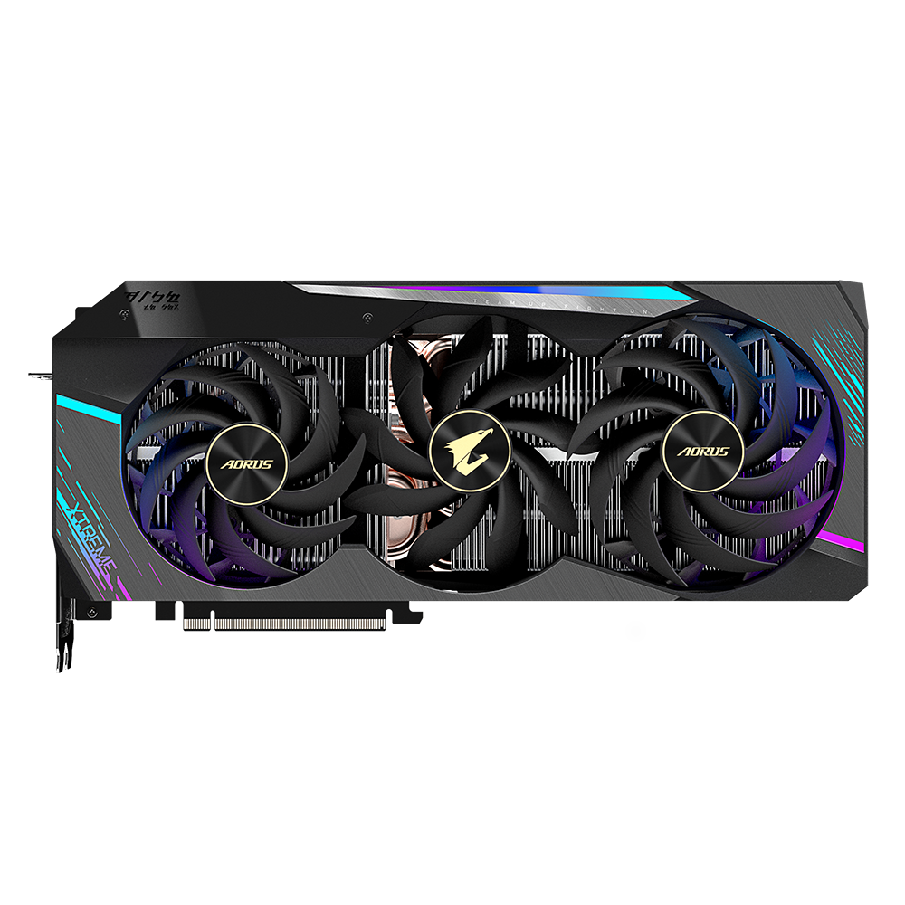 Gigabyte NVIDIA GeForce RTX 3090 24GB GDDR6X 384-bit memory MAX-COVERED cooling LCD Edge View RGB Fusion 2.0 6 video outputs