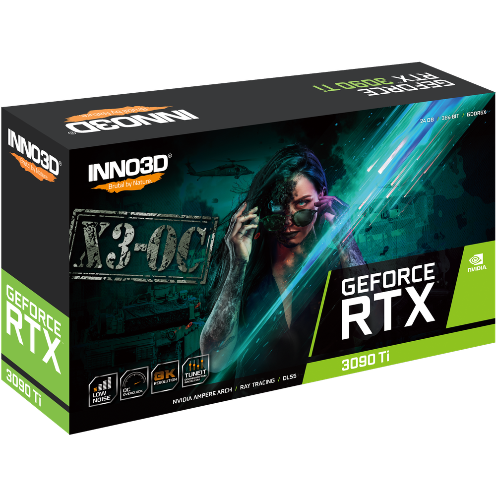 Inno3D NVIDIA RTX 3090 Ti X3 OC (1890Mhz / 21Gbps) 24GB GDDR6X 384-bit DP+DP+DP+HDMI
