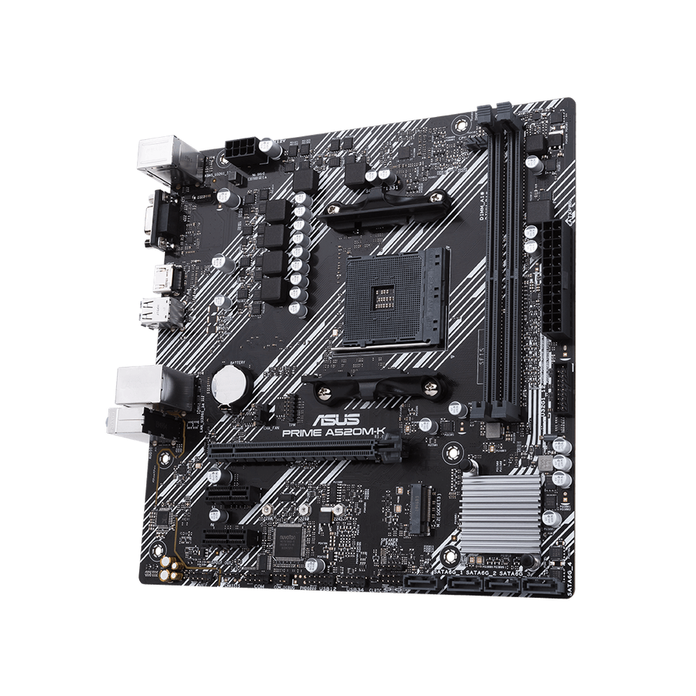 Asus AMD A520 (Ryzen AM4) micro ATX motherboard with M.2 support 1 Gb Ethernet HDMI/D-Sub SATA 6 Gbps USB 3.2 Gen 1 Type-A
