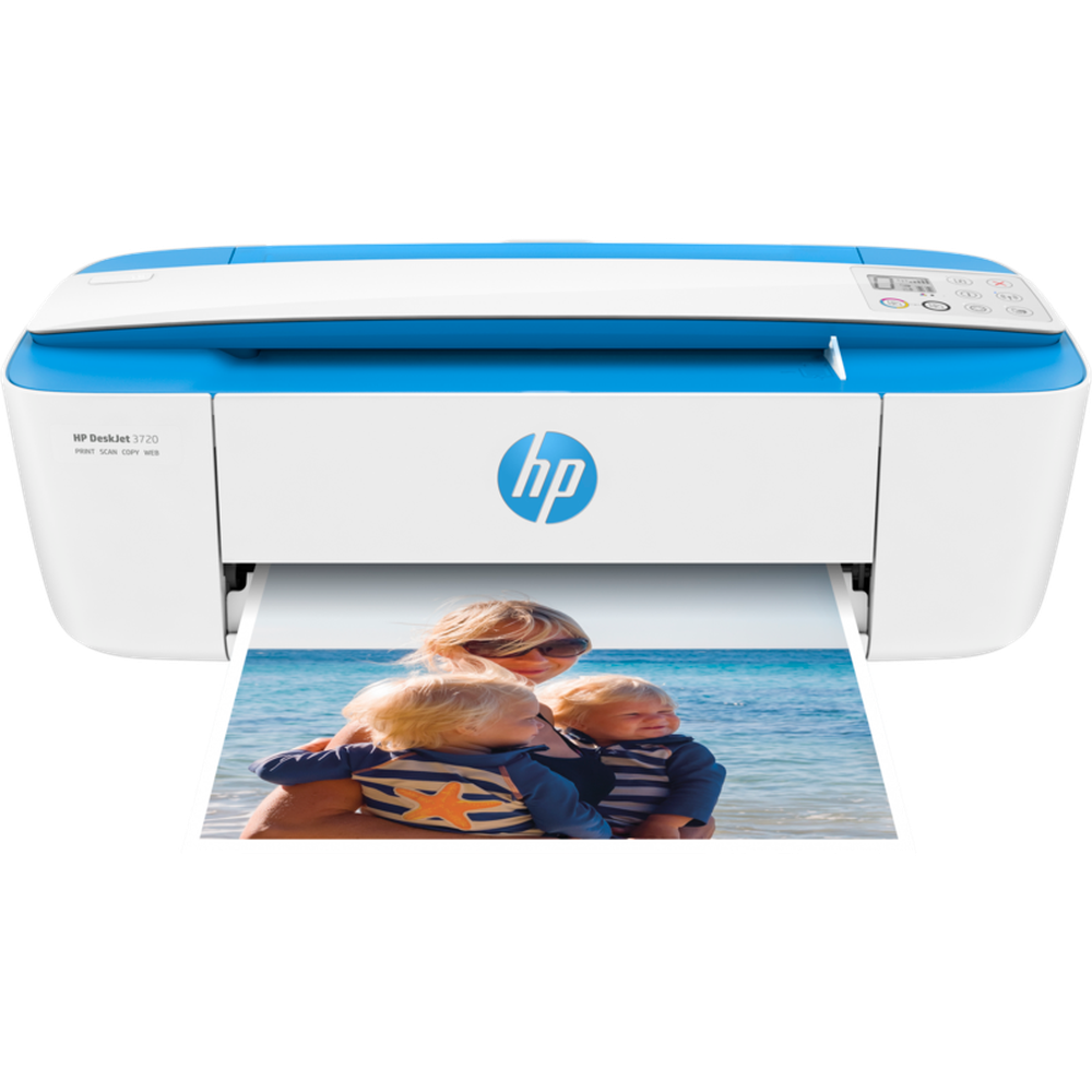 HP DeskJet 3720 All-in-OnePrint copy scan wireless64MBUp to 19 ppmUp to 1000 pages/mth360 MHz3.34kg