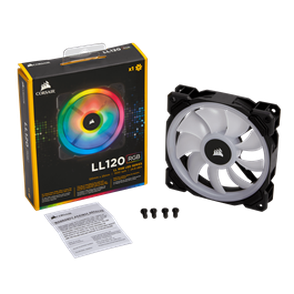 Corsair LL Series LL120 RGB 120mm Dual Light Loop RGB LED PWM Fan Single Pack
