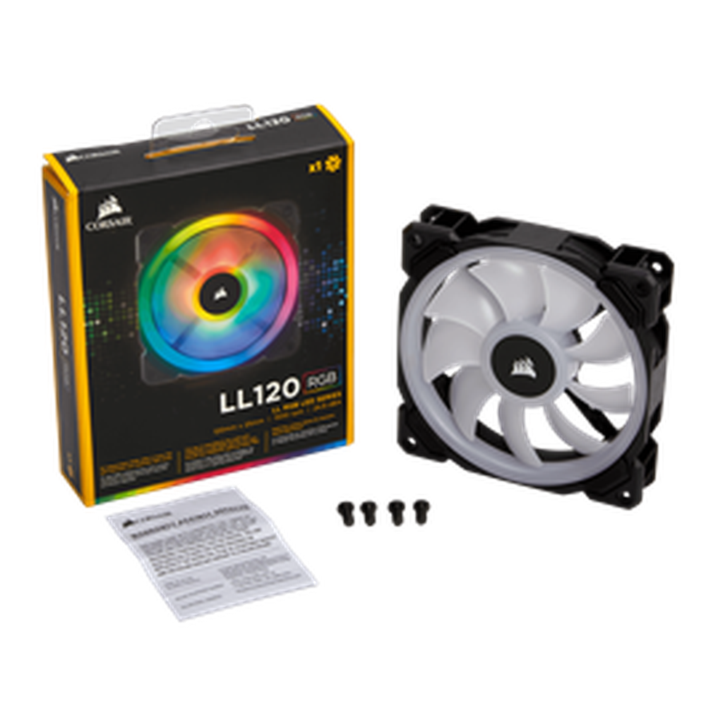 Corsair LL Series LL120 RGB 120mm Dual Light Loop RGB LED PWM Fan Single Pack