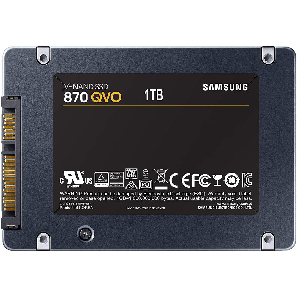 Samsung SSD 870 QVO - 1TB Samsung V-NAND 2.5" 7mm SATA III 6GB/s R/W(Max) 560MB/s/530MB/s 98K/88K IOPS 360TBW