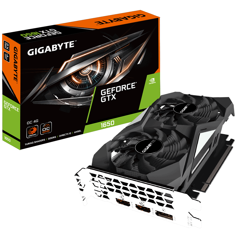 Gigabyte NVIDIA GTX 1650 OC 1710MHz 4GB GDDR5 1xDP 2xHDMI ATX 2xFans 300W