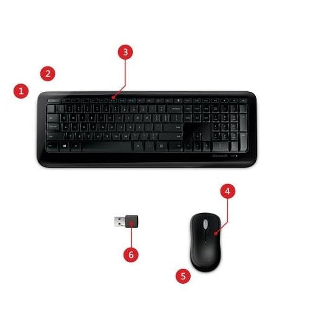 Microsoft Wireless Desktop 850 with AES USB Port English International ROW 1 License