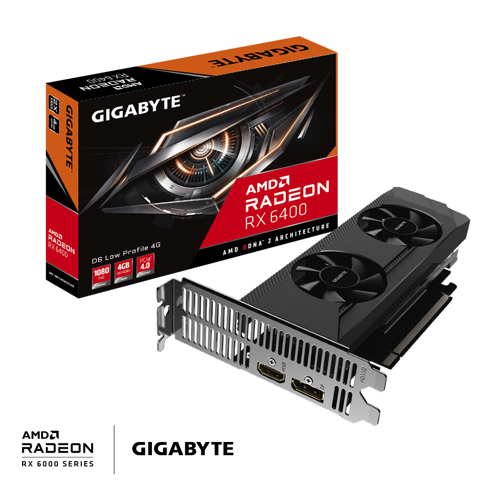 AMD Radeon  RX 6400/REV 1.0 PCI-E 4.0 x4/4 GB GDDR6/64 bit DP/HDMI