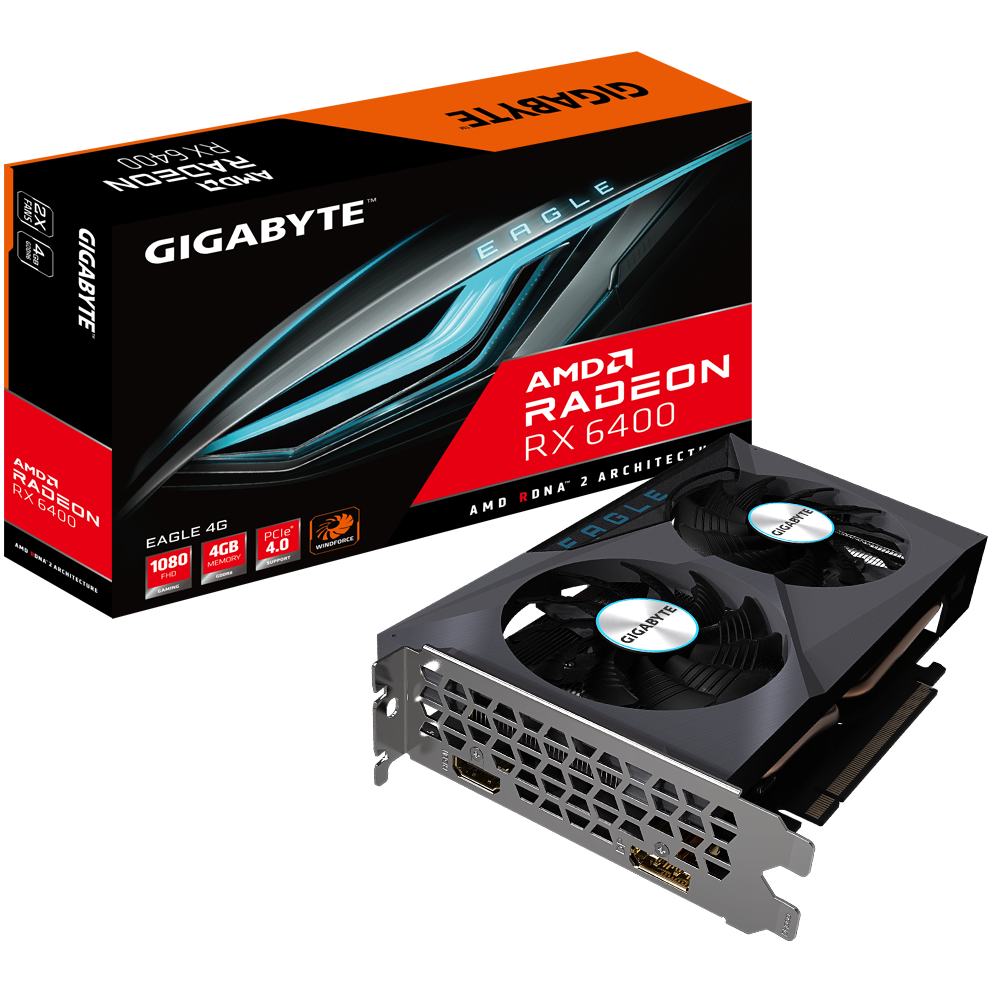 AMD Radeon  RX 6400/REV 1.0 PCI-E 4.0 x4/4 GB GDDR6/64 bit DP/HDMI