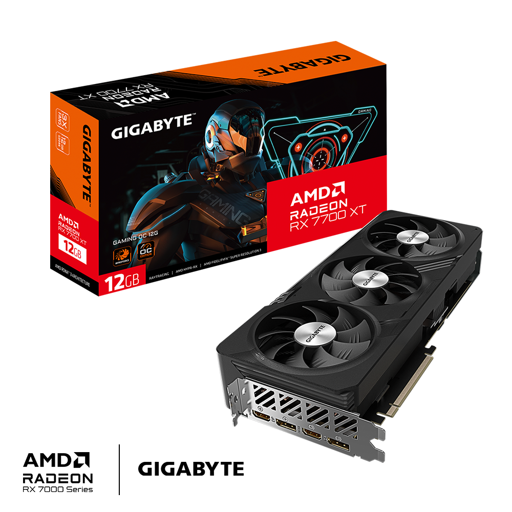 Radeon RX 7700 XT GAMING OC 12G  AMD Radeon  RX 7700 XT/REV 1.0  PCI-E 4.0 x16/12 GB GDDR6/192 bit  DP*2/HDMI*2