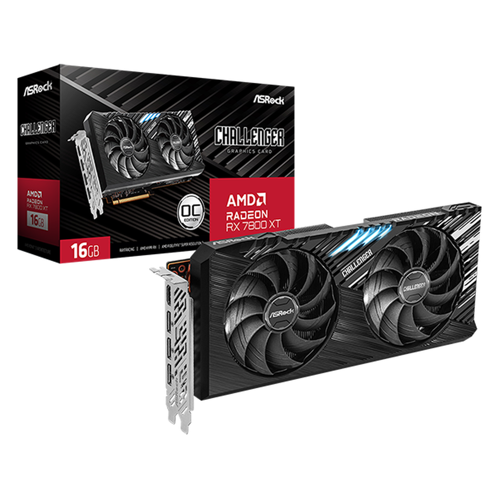 AMD ASROCK RADEON RX7800XT CL GAMING GRAPHICS CARD 16GB GDDR6 HDMI / DUAL DP