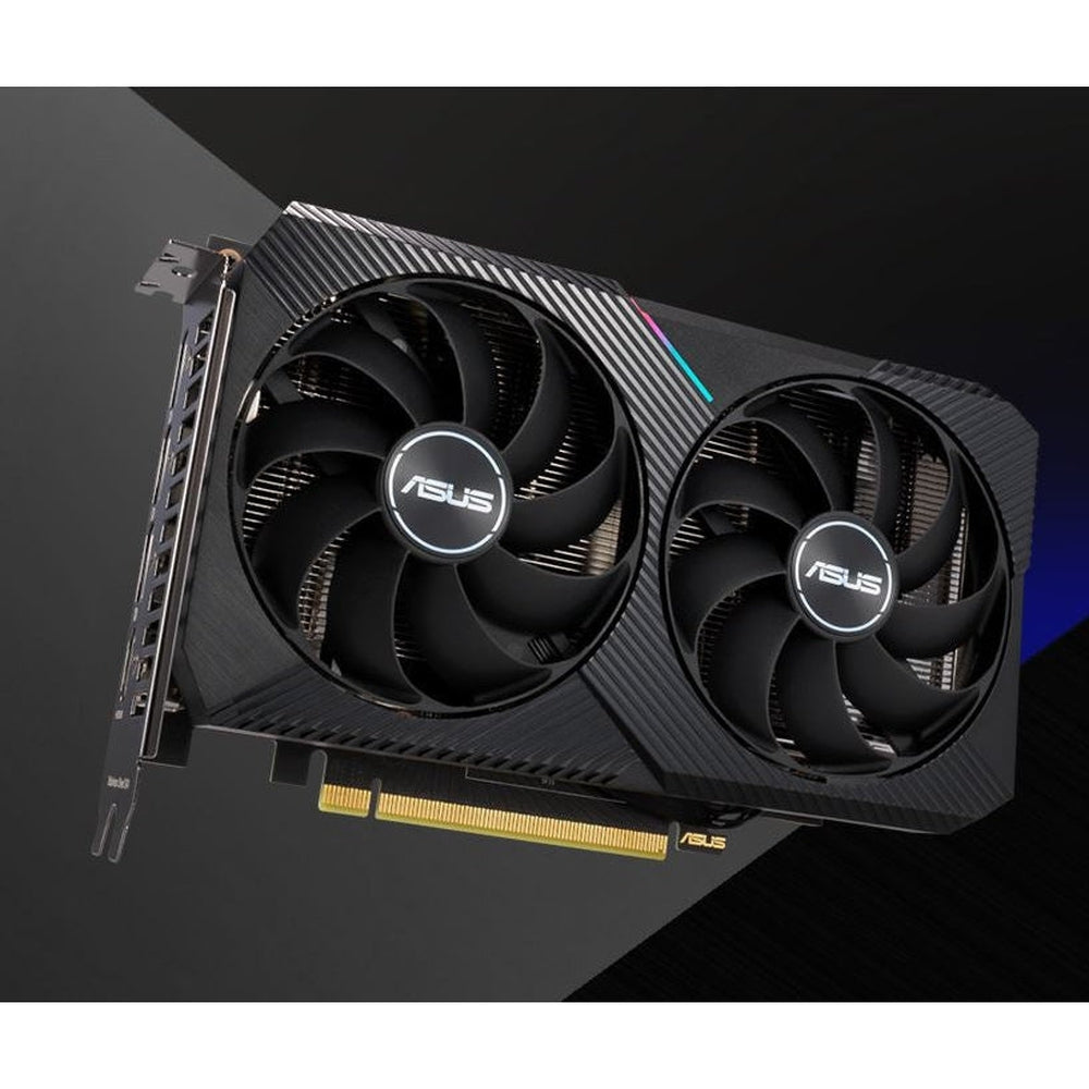 Asus NVIDIA The compact ASUS DUAL GeForce RTX 3060 Ti V2 MINI 8GB GDDR6 with LHR features two powerful Axial-tech fans for small chassis including the Int