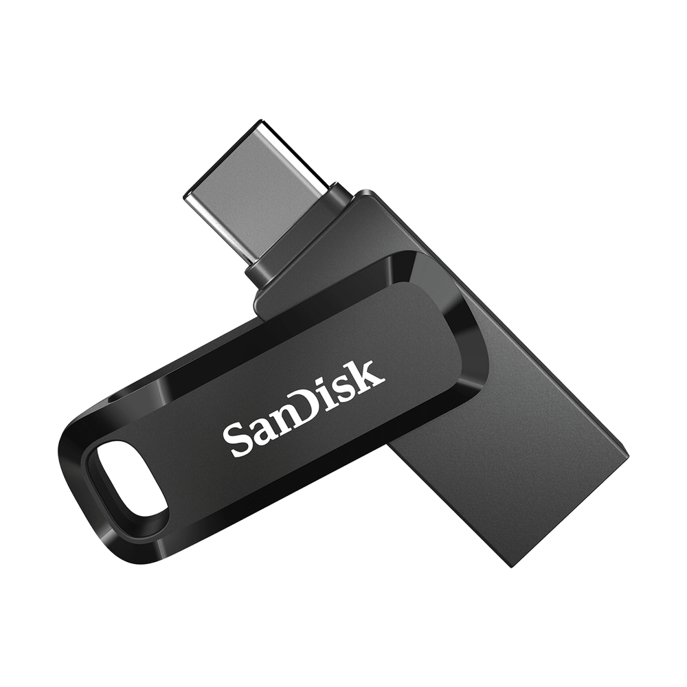 SanDisk Ultra Dual Drive Go USB Type-C Flash Drive 64GB Black USB3.1/Type C reversible connector Swivel Type-C enabled Android devices 5Y