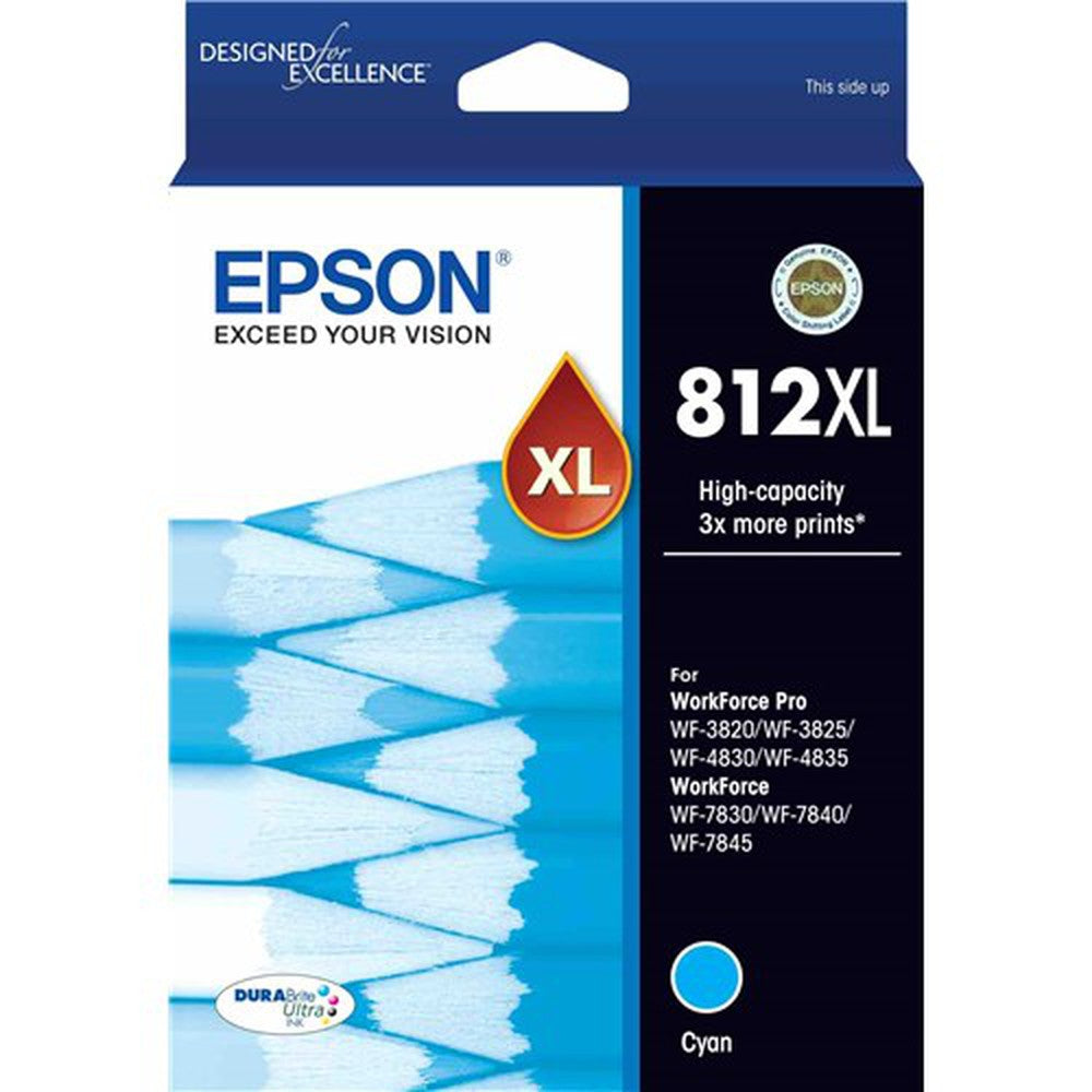 Epson 812XL - High Capacity DURABrite Ultra - Cyan Ink Cartridge